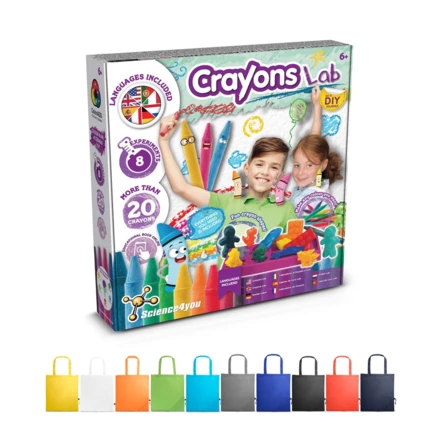 Crayon Factory Kit II. Educational game supplied with a 190T folding gift bag (NPS-35805-106)