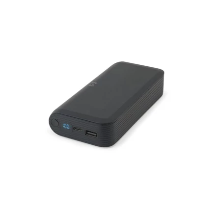 BECKER 20. Power bank 20 000 mAh z recyklingowanego ABS (100% rABS) z superszybką ładowarką bezprzewodową 15 W (NPS-97144-103)