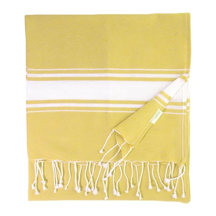 Cancun ręcznik plażowy z recyklingowanej bawełny - żółty (NAD-AP800607-02)