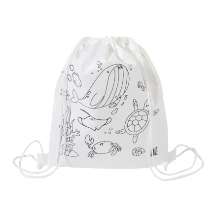 Zocolo Worek ze sznurkiem do kolorowania RPET, morski - biały (NAD-AP800298-B)