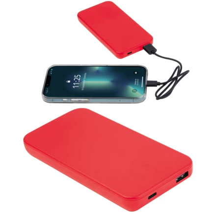 Power bank z ABS z recyklingu 10 000 mAh PRESTON - czerwony - (NMC-35494-05)