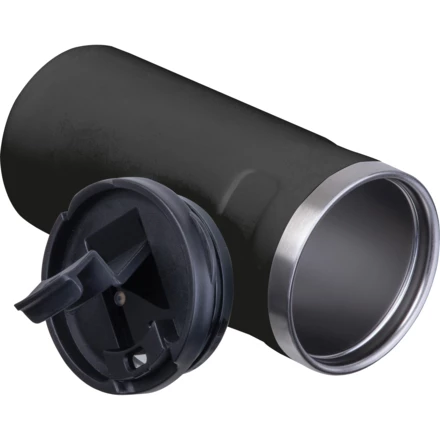 Kubek termiczny ze stali z recyklingu 450 ml SILVIO - czarny - (NMC-85365-03)