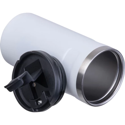 Kubek termiczny ze stali z recyklingu 450 ml SILVIO - biały - (NMC-85365-06)