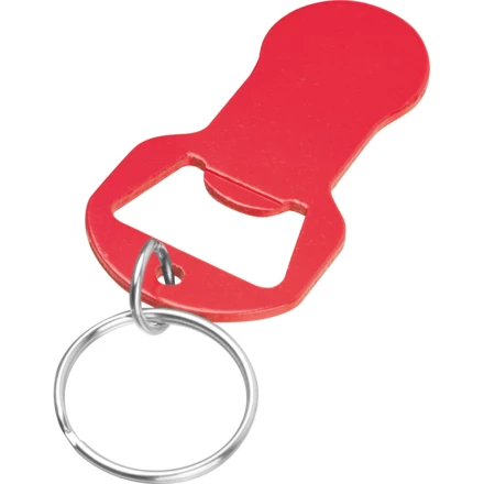 Brelok z otwieraczem do butelek i żetonem do wózka z aluminium z recyklingu OLIWIER - czerwony - (NMC-95445-05)