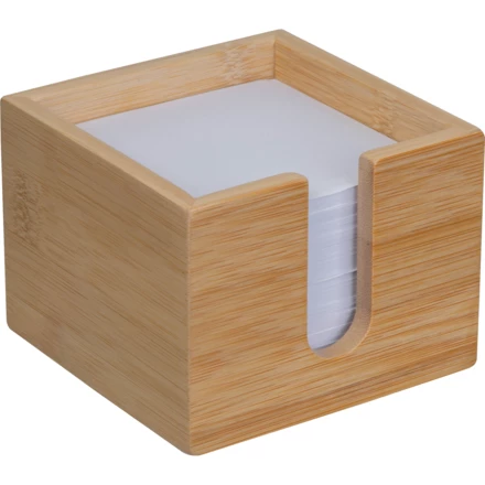 Karteczki biurowe w bambusowym pojemniku NATALINA - beżowy - (NMC-25360-13)