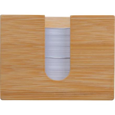 Karteczki biurowe w bambusowym pojemniku NATALINA - beżowy - (NMC-25360-13)