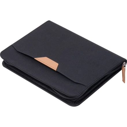 Teczka na dokumenty A5 z notatnikiem w linie RPET SHANNON - czarny - (NMC-25432-03)