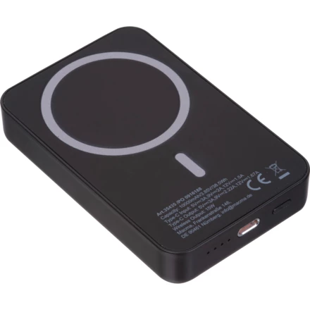 Power bank magnetyczny z ABS z recyklingu 10 000 mAh DONNA - czarny - (NMC-35435-03)