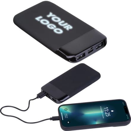 Power bank z podświetlanym logo 8 000 mAh FLOYD - czarny - (NMC-35436-03)