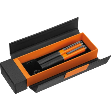 Zestaw piśmienny długopis i pióro kulkowe REGINALD - pomarańczowy - (NMC-15398-10)