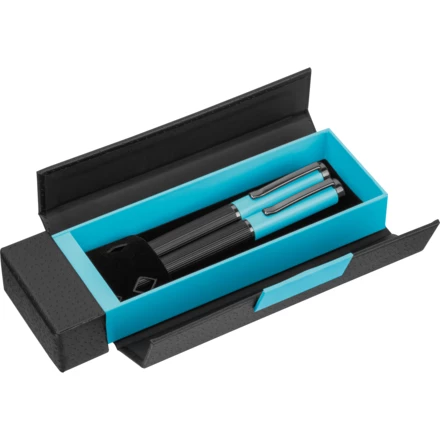 Zestaw piśmienny długopis i pióro kulkowe REGINALD - jasnoniebieski - (NMC-15398-24)