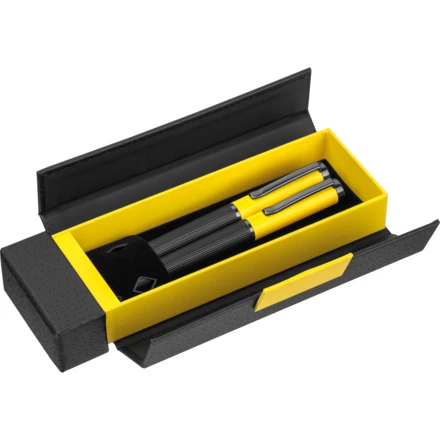 Zestaw piśmienny długopis i pióro kulkowe REGINALD - żółty - (NMC-15398-08)
