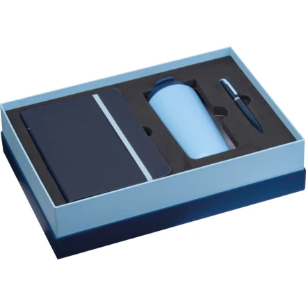 Zestaw notatnik A5, długopis i kubek Ferraghini KAMILA - niebieski - (NMC-F2540-4)