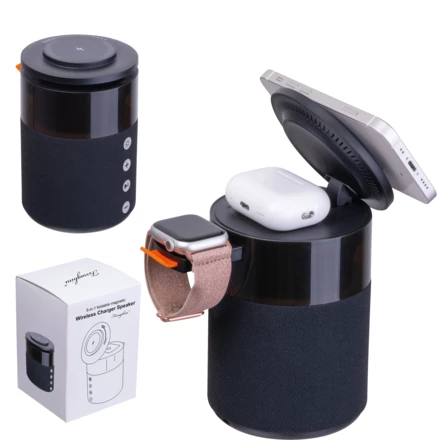 Głośnik z ładowarką bezprzewodową Ferraghini RILEY - czarny - (NMC-F2550-3)