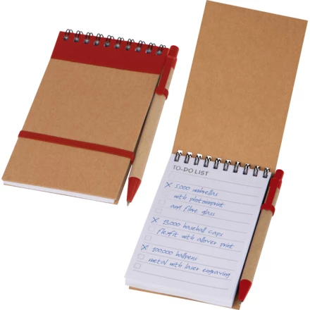 Notatnik w linie z długopisem EUGENIO - czerwony - (NMC-20497-05)