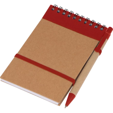 Notatnik w linie z długopisem EUGENIO - czerwony - (NMC-20497-05)