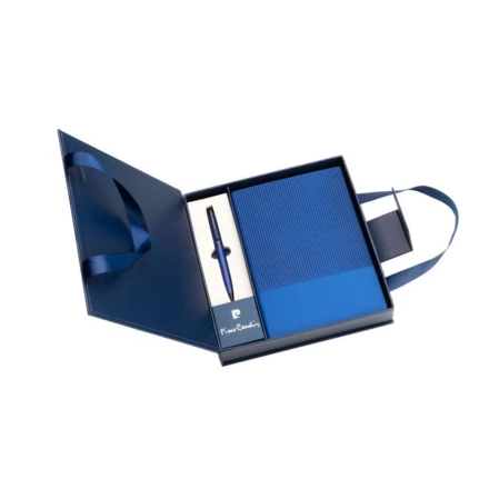 Zestaw notatnik w linie i długopis CHANTAL Pierre Cardin - niebieski - (NEG-B401670-1IP304)