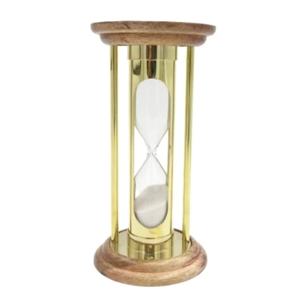 Klepsydra Mosiężna Drewniana 5 min Styl Retro - NC3031 (NMT-224502)