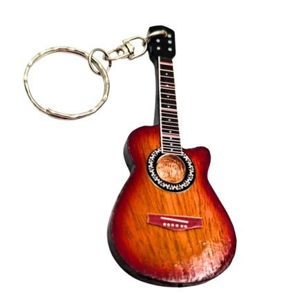 Drewniany Brelok Gitara Akustyczna - Prezent dla Muzyka – SGK-0413 (NMT-2010413)