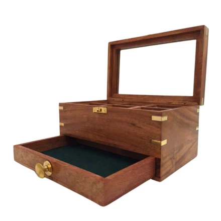 Duża Drewniana Szkatułka na Biżuterię – Organizer z Lusterkiem - DNU-022 (NMT-320158)