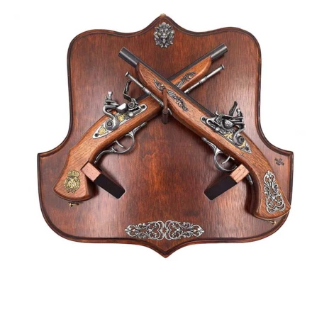 Repliki 2 Pistoletów skałkowych na wieszaku – do powieszenia na ścianę  – TR-237 (NMT-840983)