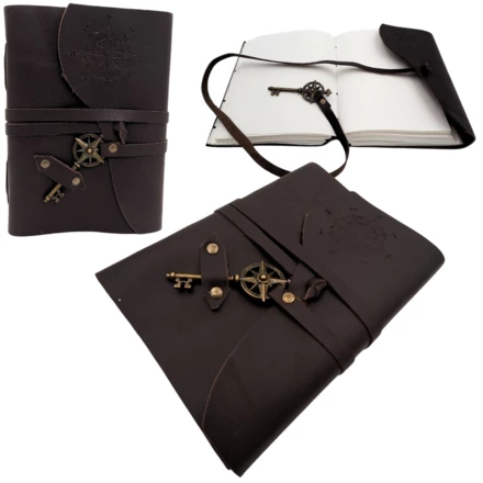 Notes Skórzany Retro Róża Wiatrów 200 stron - Prezent dla Żeglarza - AH03 (NMT-322176)