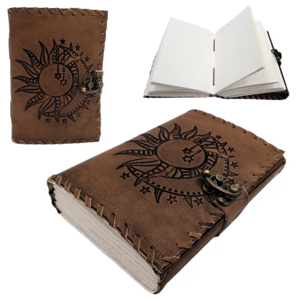 Notes Skórzany Retro 200 stron Słońce i Księżyc 200 stron - AH05 (NMT-322190)