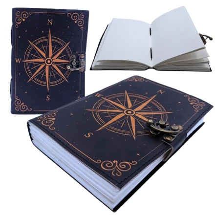 Notes Skórzany Róża Wiatrów Retro – Prezent dla żeglarza - AH09 (NMT-322237)