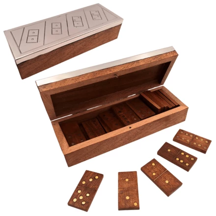 Domino w Pudełku Drewnianym z Aluminiowym Topem - DO-017 (NMT-323524)