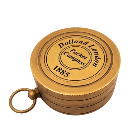 Mosiężny Kompas z Zegarem Słonecznym – Zamykany – C04 (NMT-323319)