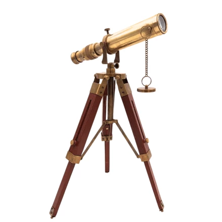 Luneta Mosiężna Retro na Trójnogu Drewnianym – Regulowana Wysokość – SR010 (NMT-323388)