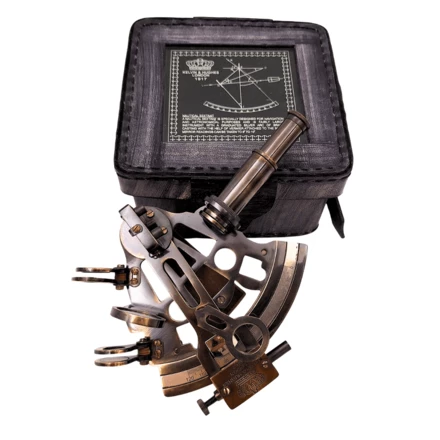 Sekstans Mosiężny w Skórzanym Pudełku – ST003 (NMT-2323395)
