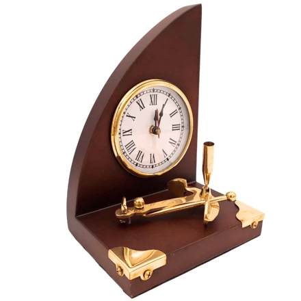 Marynistyczny Zestaw Biurkowy Zegar i Uchwyt na Długopis - Jacht – TC025 (NMT-323401)