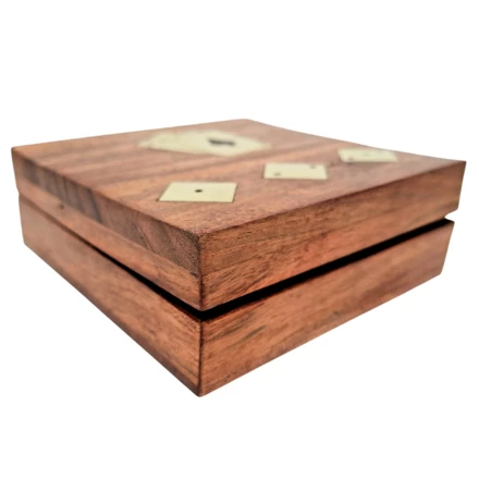 OUTLET: Elegancki Zestaw do Gry - Talia kart i kości w pudełku drewnianym - DNU-010AB (NMT-323609)