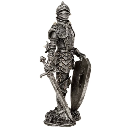 Figurka Dekoracyjna Rycerz w Srebrnej Zbroi Wysokość 30 cm - MC-23053 (NMT-230530)