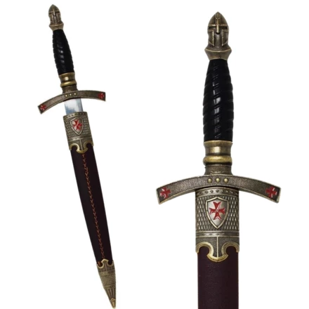 Sztylet Templariuszy w Pochwie Dekoracyjny – Replika – Stal Szlachetna – SW-203 (NMT-192036)