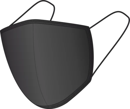 BLACK-BLACK cotton face mask 140116501 - black (NJG-140116501)