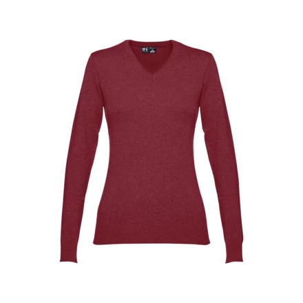 THC MILAN WOMEN. Damski sweter z dekoltem V-neck z bawełny i poliamidu (NPS-30150-115-XL)
