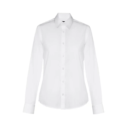 THC PARIS WOMEN WH. Popelinowa koszula z długim rękawem dla kobiet. Kolor biały (NPS-30195-106-XL)