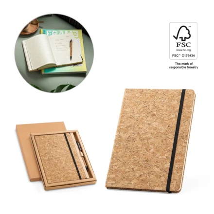 FREUD. Notatnik A5 i długopis z elementami z korka (NPS-93578-160)