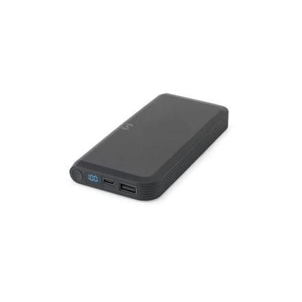 BECKER 10. Power bank o pojemności 10 000 mAh wykonany z ABS pochodzącego z recyklingu (100% rABS) z superszybką ładowarką bezprzewodową o mocy 15 W (NPS-97214-103)
