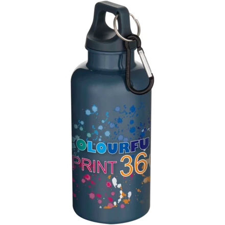 Oregon butelka na wodę o pojemności 400 ml z w jednolitym kolorze z karabińczykiem, wykonana z tworzyw sztucznych pochodzącyc (NPC-10086355)