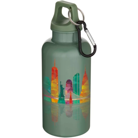 Oregon butelka na wodę o pojemności 400 ml z w jednolitym kolorze z karabińczykiem, wykonana z tworzyw sztucznych pochodzącyc (NPC-10086362)