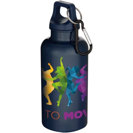 Oregon butelka na wodę o pojemności 400 ml z w jednolitym kolorze z karabińczykiem, wykonana z tworzyw sztucznych pochodzącyc (NPC-10086391)