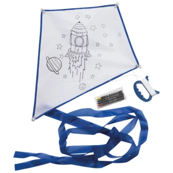 Latawiec do kolorowania z 4 kredkami - biały - (NMC-50666-06)