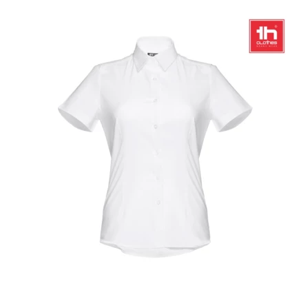 THC LONDON WOMEN WH. Damska koszula oxford z krótkim rękawem. Kolor biały (NPS-30201-106-XL)