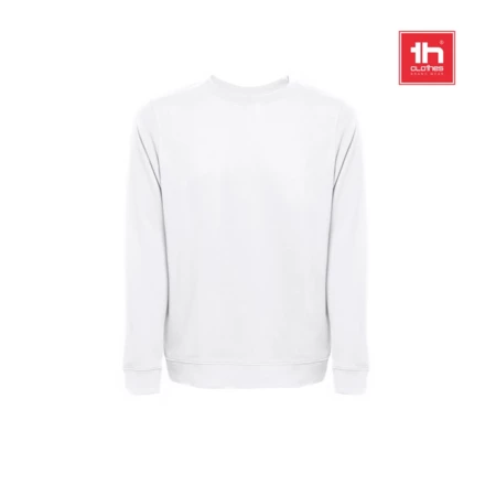 THC COLOMBO WH. Sweatshirt (unisex) aus italienischem Frottee ohne Krempel. Weiße Farbe (NPS-30265-106-S)