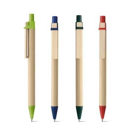NAIROBI. Kraft paper ball pen with wooden clip (NPS-91292-109)