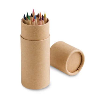 CYLINDER. Pencil box with 12 coloured pencils (NPS-91752-160)
