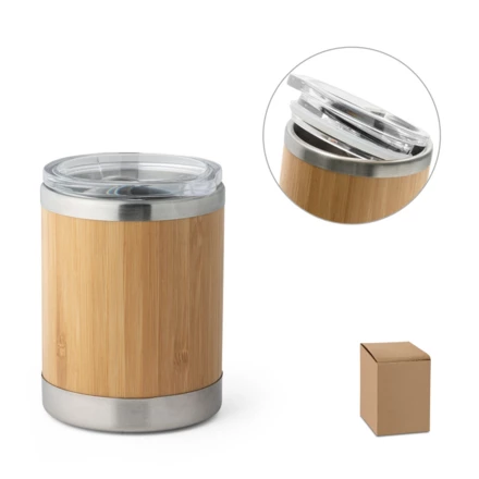 LYCKA. Bamboo and stainless steel cup 350 mL (NPS-94761-160)